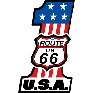 Route 66   Flag Number One Sticker