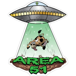 Area 51   Cow Abduction Sticker