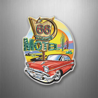 Route 66   Retro Car Motel 3D Magnet