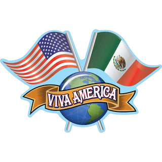 Viva Mexican American Flag Sticker