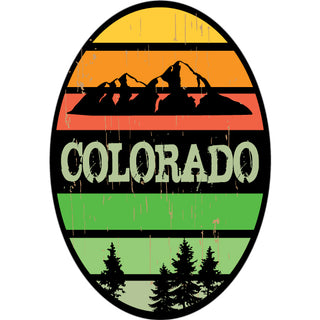 Colorado   Colorado Mountain Stripe Oval Sticker