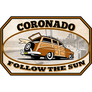 OK4 Coronado Woody Follow the Sun small (00189) Sticker