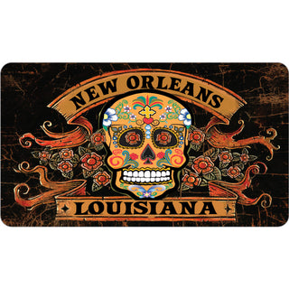 New Orleans  Louisiana   Distressed Sugar Skull Sticker