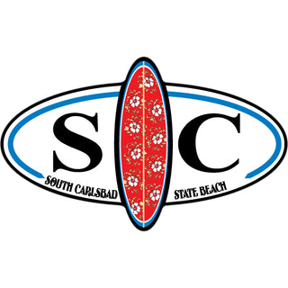 South Carlsbad State Beach Surfboard Oval SC Sticker