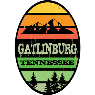 Gatlinburg  Tennessee   Mountain Stripe Oval Sticker
