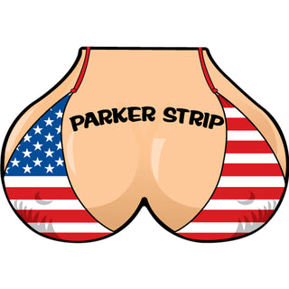 Parker Strip   Flag Bikini Top Sticker