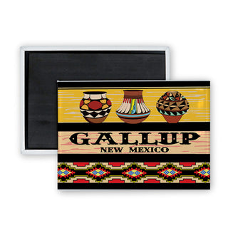 Gallup  New Mexico   Southwest Pottery Rectangle Badge Magnet