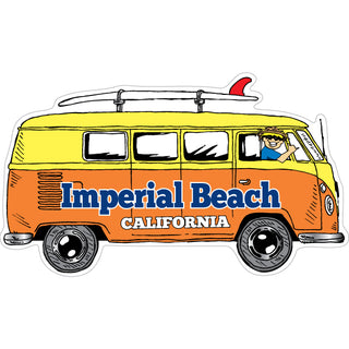 Imperial Beach  California   Bus Side View Surfboard Sticker