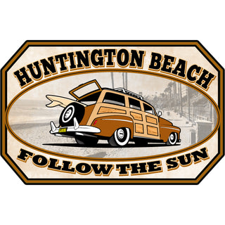 Huntington Beach  Woody Follow The Sun Sticker