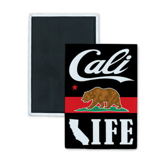 California   Cali Life Bear Rectangle Badge Magnet