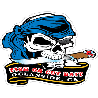 Oceanside FISH OR CUT BAIT SKULL Sticker