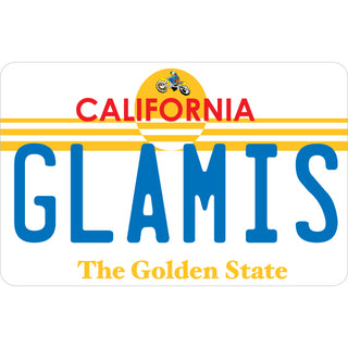 OK4 Glamis California License Plate (00604) Sticker