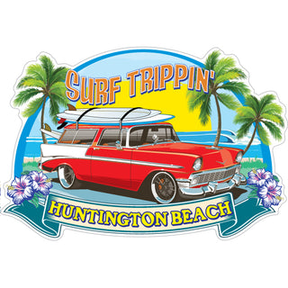 Huntington Beach   Surf Trippin Old Red Station Sticker