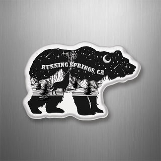 Running Springs  CA   Bear with Mountain Night Scene inside 3D Magnet