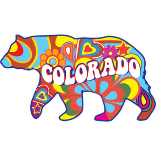 OK4 Colorado Hippie Bear Sticker
