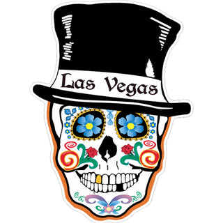 Las Vegas   Top Hat Sugar Skull Sticker