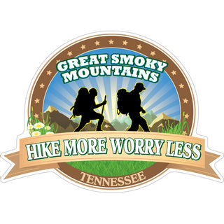 OK4 Great Smoky Mountains Hike More Worry Less small (00755) Sticker