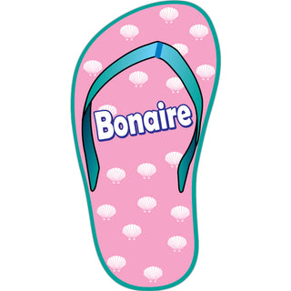 Bonaire   Pink Shell Print Flip Flop Sticker