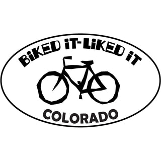 OK3 Colorado Biked It Liked it Oval B+W Sticker