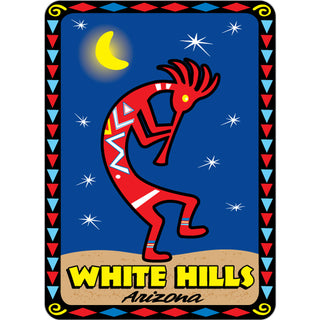 White Hills  AZ Red Kokopelli Sticker