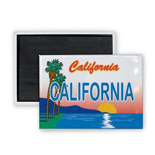 California Palms Sunset License Plate Rectangle Badge Magnet