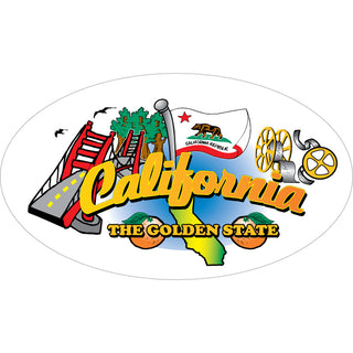 California   The Golden State Oval Sticker