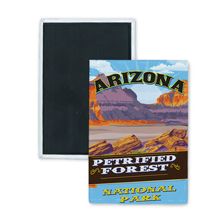 Arizona Petrified Forest   Petrified Forest Rectangle Badge Magnet