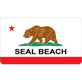 Seal Beach   CA State Flag Sticker