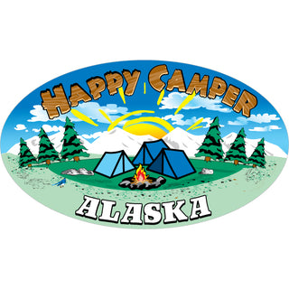 Alaska Happy Camper Sticker
