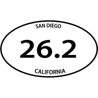 San Diego California 262 Marathon Euro Oval Sticker