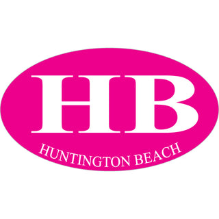 Huntington Beach CA Hot Pink Euro Sticker