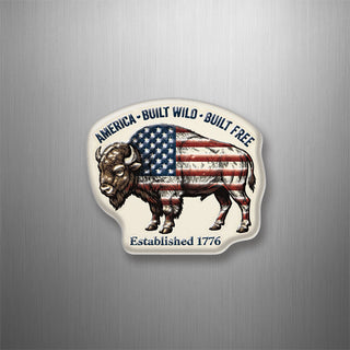 Built Wild Flag Bison   Built Wild Flag Bison 3D Magnet