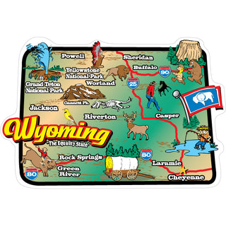 Wyoming   Wyoming State Map Sticker
