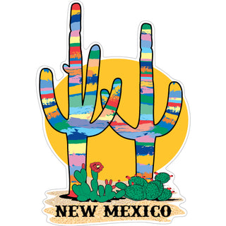 New Mexico   Colorful Cactus Sticker