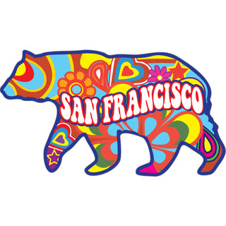 San Francisco   Hippie Bear Sticker
