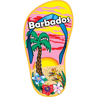 Barbados Single Palm & Sun Flip Flop vertical Sticker
