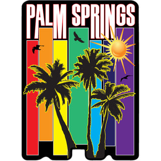 Palm Springs   Rainbow Color Bars Sticker