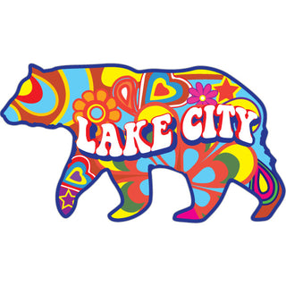 OK4 Lake City Hippie Bear Sticker