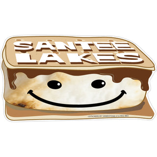 Santee Lakes   Happy Face Smore Sticker