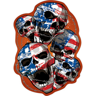 Novelty   Patriotic Skulls Cluster Sticker