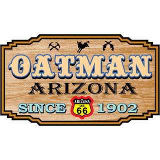 Oatman  Arizona   Wood Icon Sign Sticker