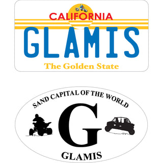 Glamis   License Plate & Sand Capital Euro Sticker