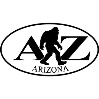 Arizona   Bigfoot oval black and white Sticker