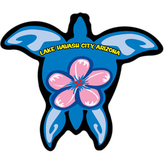 Lake Havasu City  Arizona   Blue Turtle Pink Flower Sticker