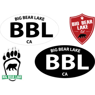 Big Bear Lake CA   2 Ovals  Paw  Shield 4 Up Sticker