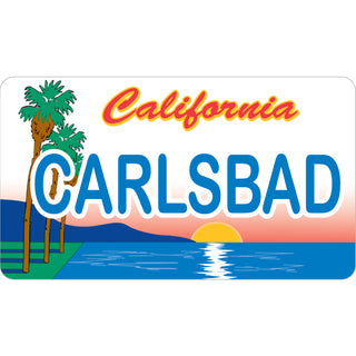 Carlsbad license Plate with Palm trees Sticker