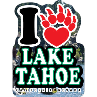 I Heart Lake Tahoe Paw with Photograph Sticker