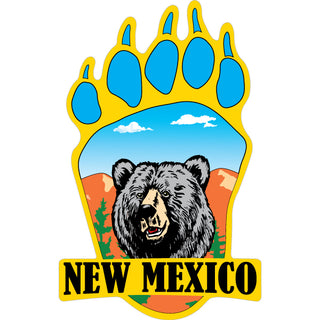 New Mexico   Bear Head Bear Paw Full Color Sticker