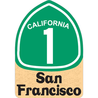 Highway 1 San Francisco   Business Card Sized Sticker (00091) Sticker