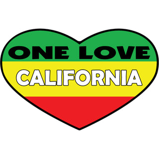 California   One Love Heart Sticker